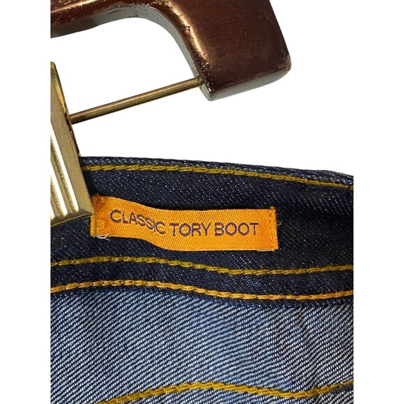 Tory Burch navy blue classic Tory boot denim jeans size 30 - Picture 9 of 9